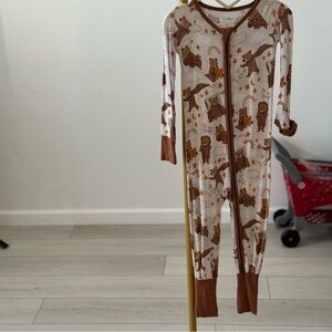 Little Sleepies Brown and Cream Kids Footie